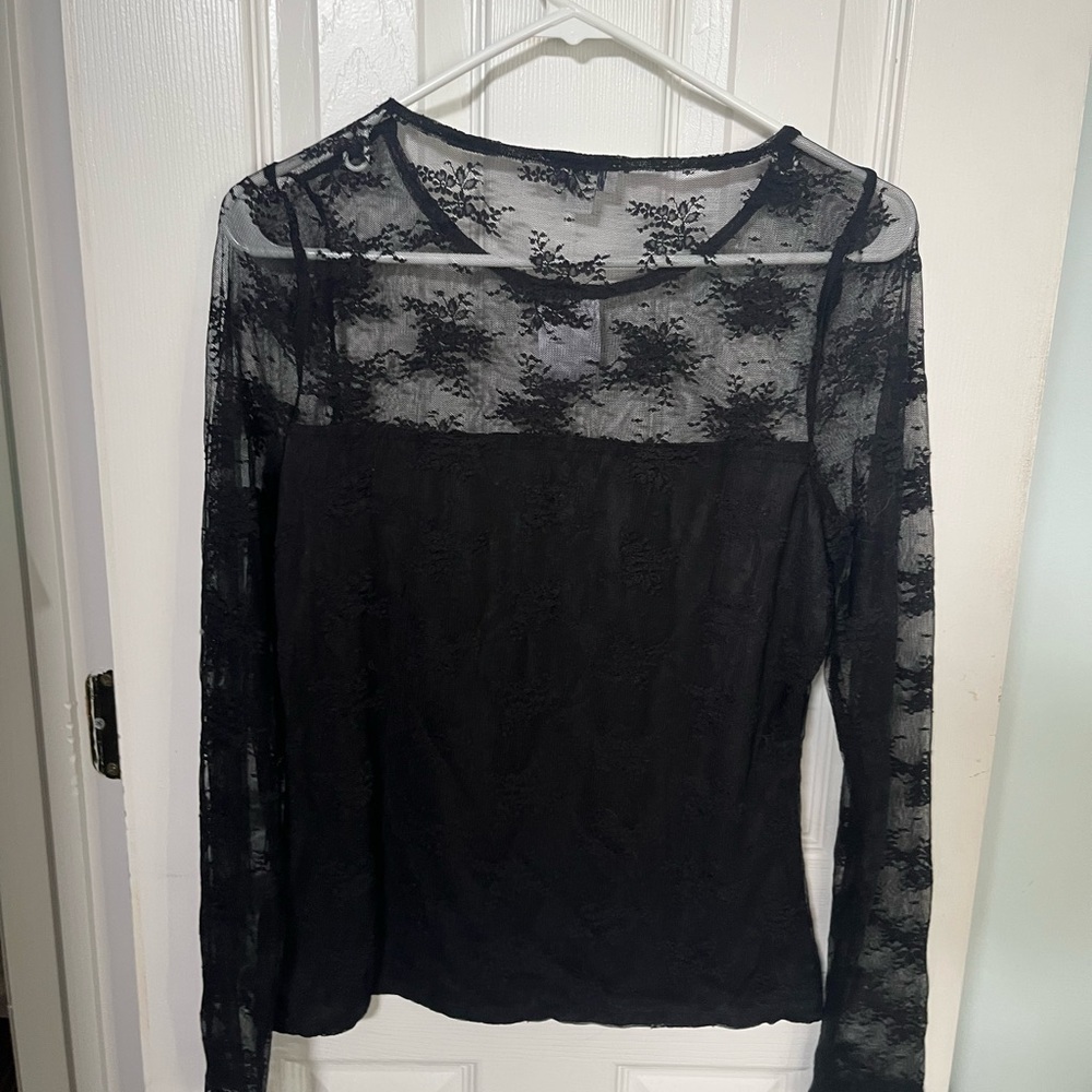 Elegant Black Lace Women's Top